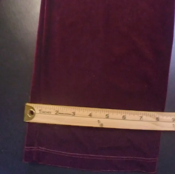Chico Velvet Burgundy Pull On Pants Flowy Stretch Waist Size S Boho Hippie - Picture 7 of 7